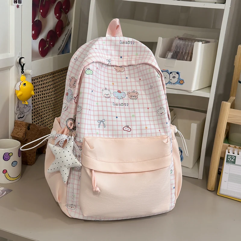 Süßer Charakterdruck Pink Rucksack Karnz