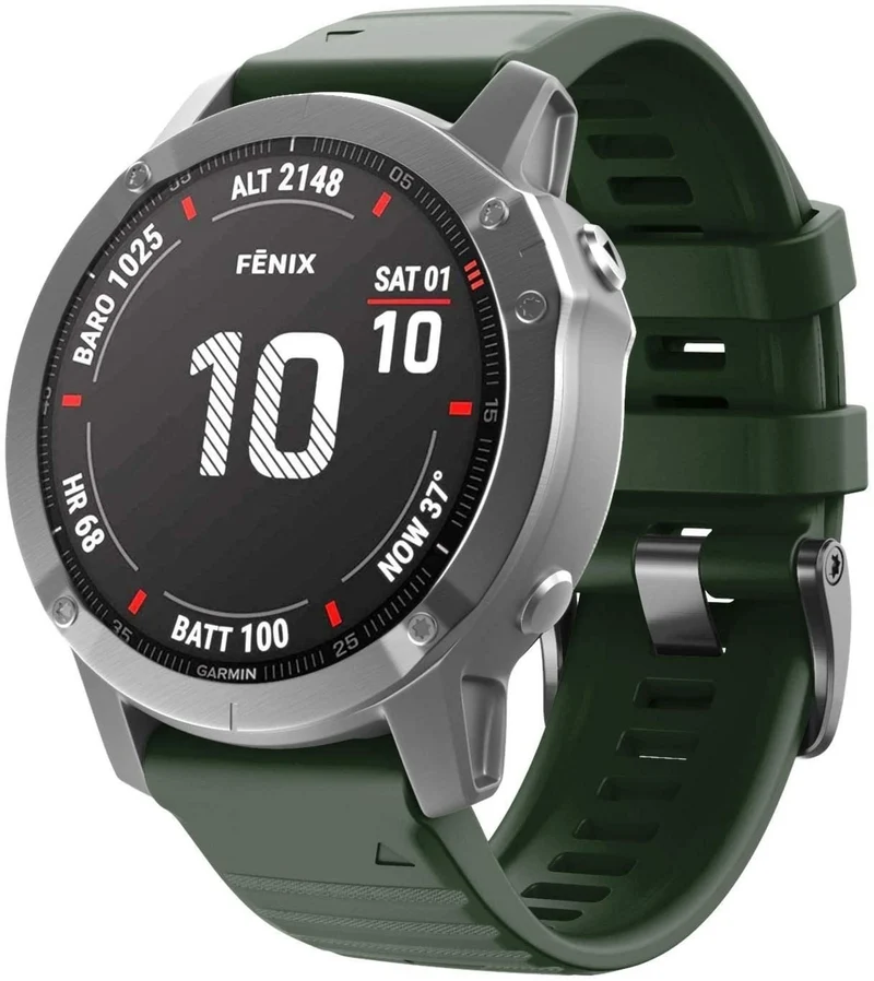 Garmin Fenix 9 Pro - 51mm Silikonarmband (Dunkelgrün)