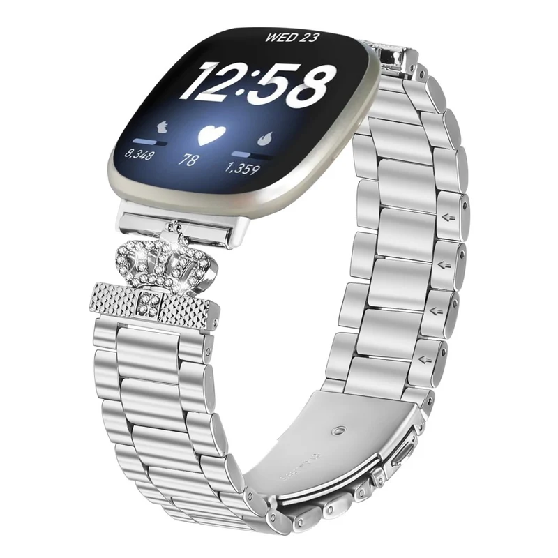 Sehr Gepflegt Fitbit Versa 3 / Fitbit Sense Metall Und Strass Armband