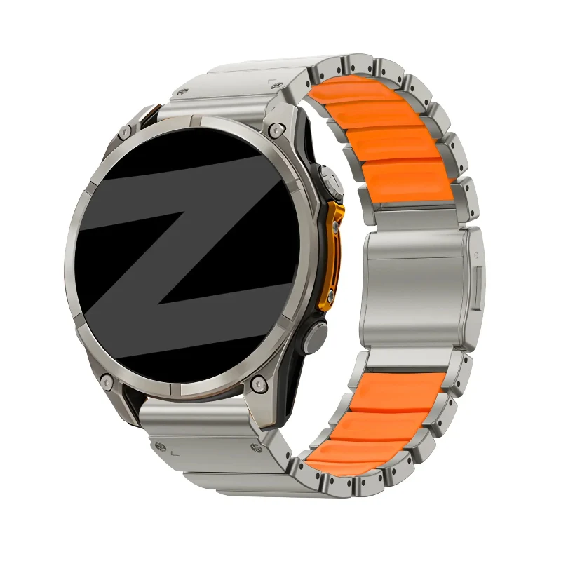 Bandz Garmin Enduro 1/2/3 Titanarmband 'Hybrid' (Titan/Orange)