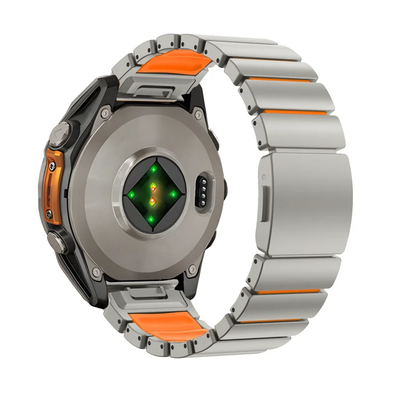 Bandz Garmin Enduro 1/2/3 Titanarmband 'Hybrid' (Titan/Orange)