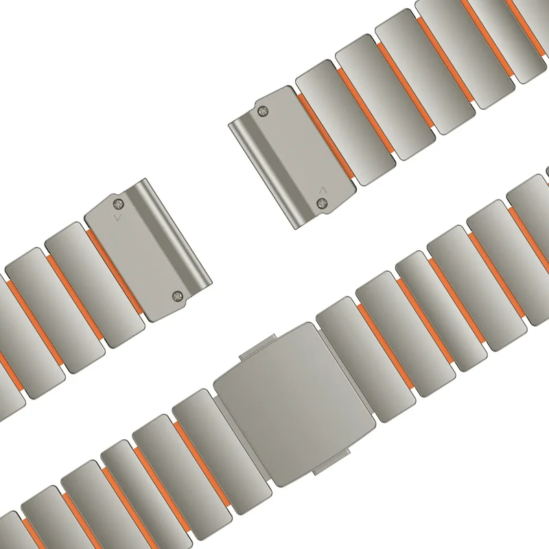 Bandz Garmin Enduro 1/2/3 Titanarmband 'Hybrid' (Titan/Orange)