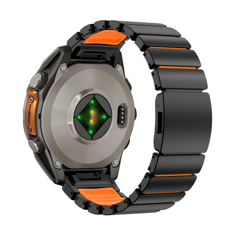 Bandz Garmin Tactix 7 Titanarmband 'Hybrid' (Schwarz/Orange)