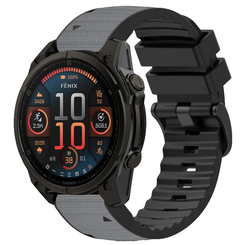 Garmin Tactix 7 Pro Hybrid Nylon Armband (Hellgrau)