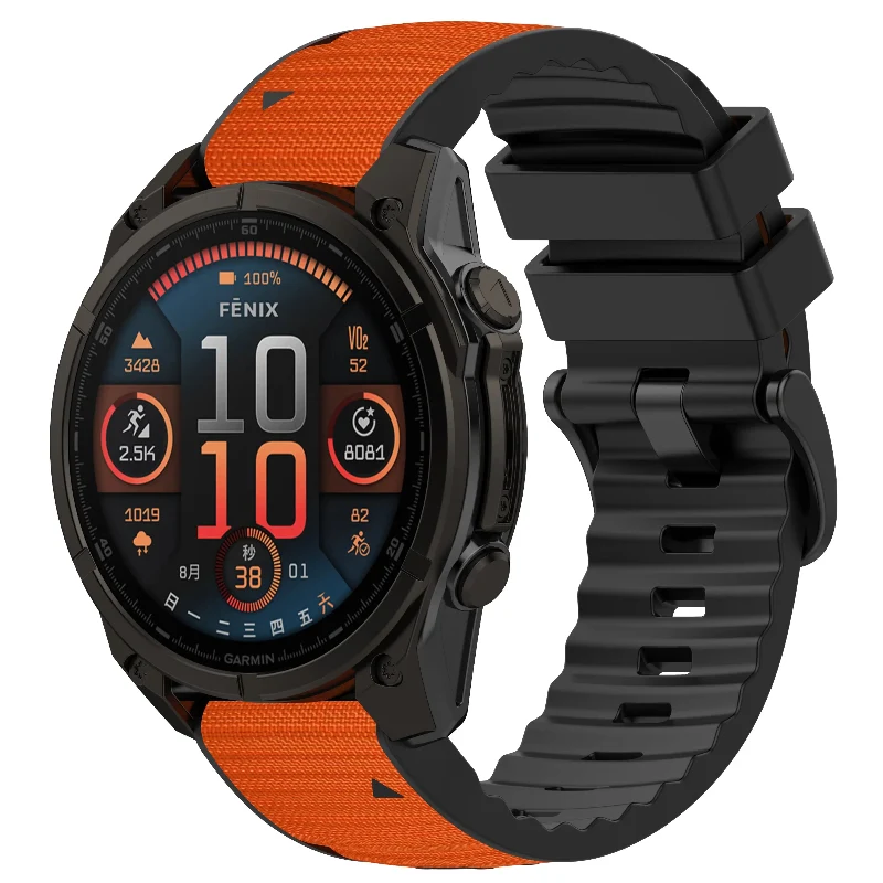 Garmin Tactix 7 Hybrid Nylon Armband (Orange)