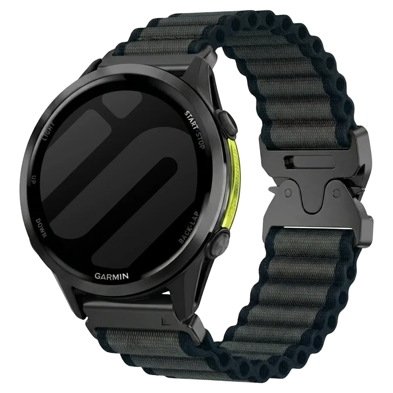 Garmin Fenix 9 - 47mm Outdoor Nylonarmband mit P-Schnalle (Schwarz)
