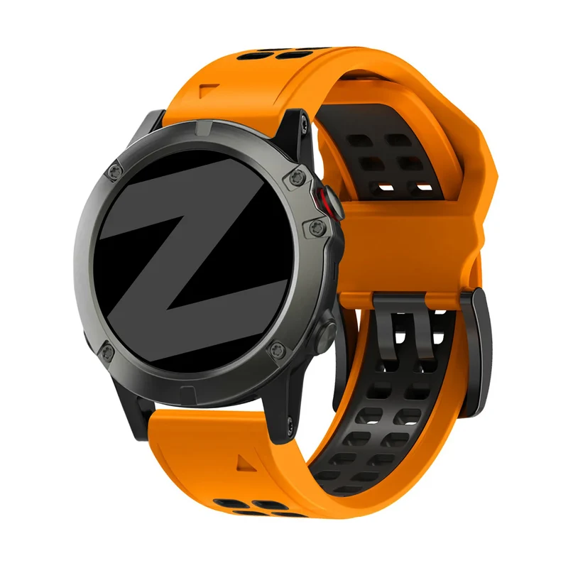 Bandz Garmin Fenix 9 - 47mm Dual Sport Schnallenarmband (Orange/Schwarz)