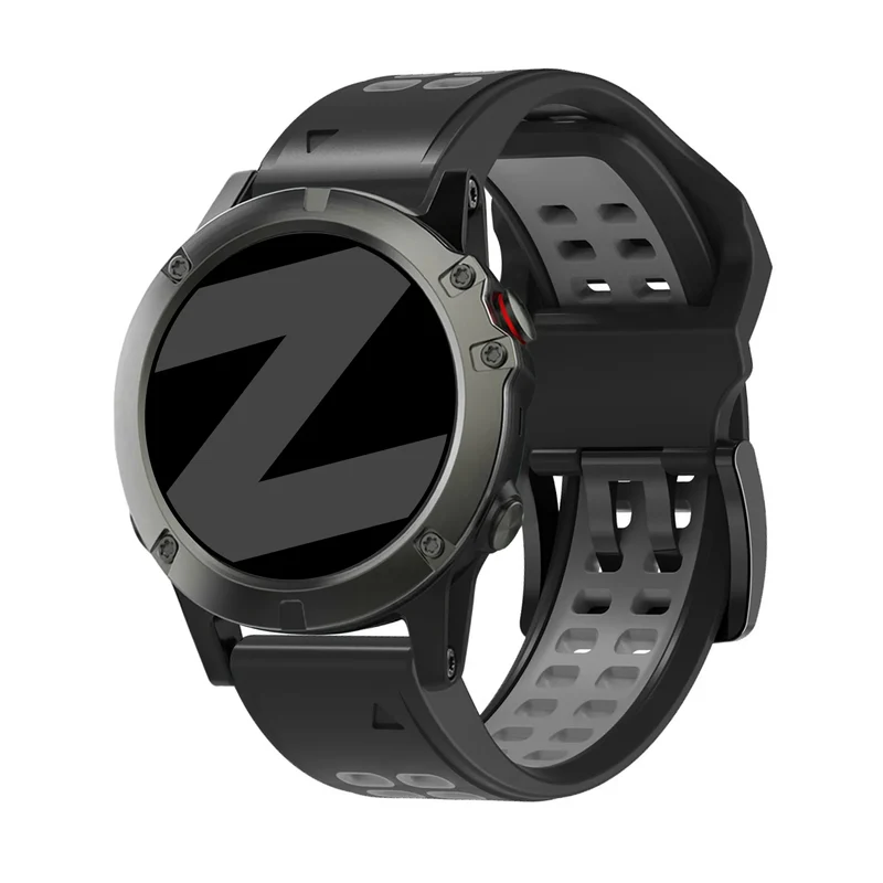 Bandz Garmin Fenix 9 - 47mm Dual Sport Schnallenarmband (Schwarz/Grau)