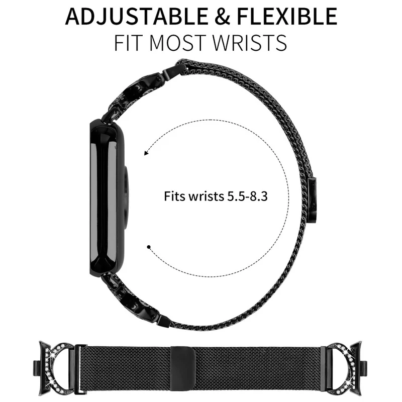 Unglaublich Robust Xiaomi Smart Band 8 Pro Metall Und Strass Armband