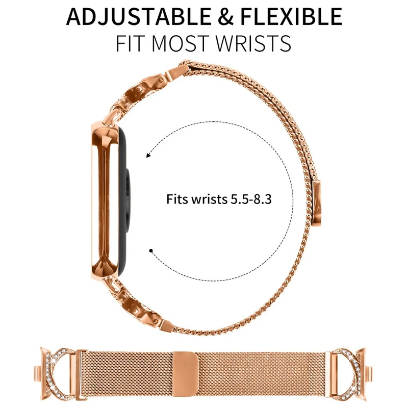 Unglaublich Robust Xiaomi Smart Band 8 Pro Metall Und Strass Armband