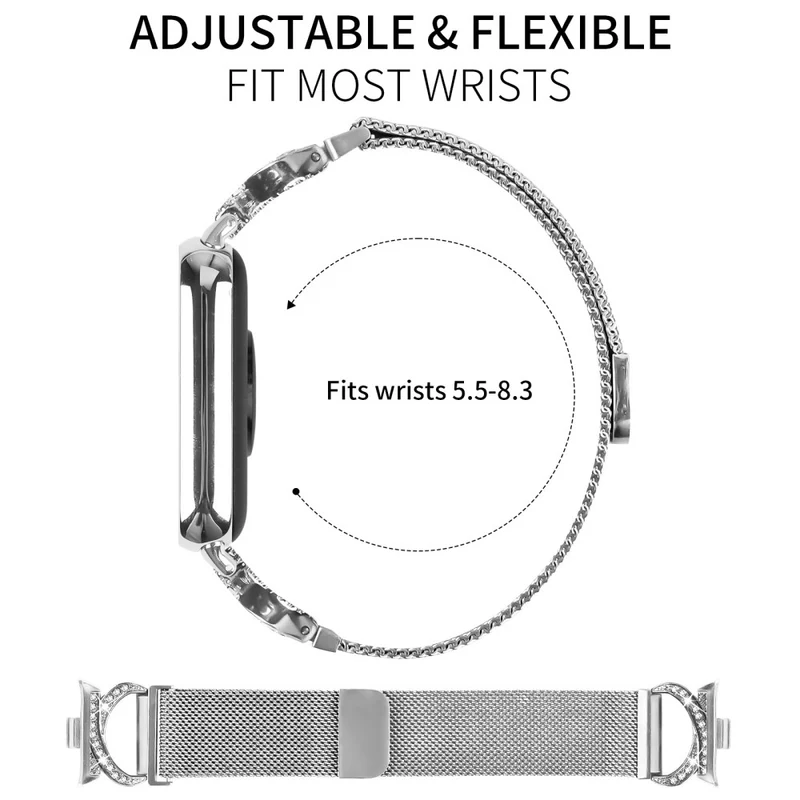 Stilvoll Xiaomi Smart Band 8 Pro Metall Und Strass Armband