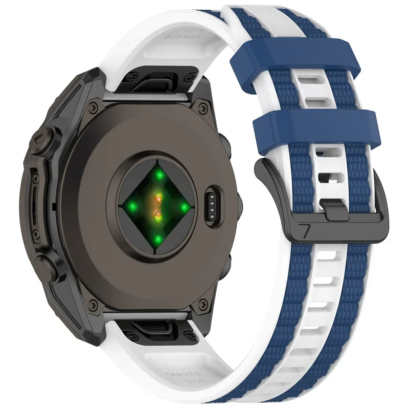 Garmin Quatix 8 Pro - 47mm Sport Grain Armband (Weiß/Blau)