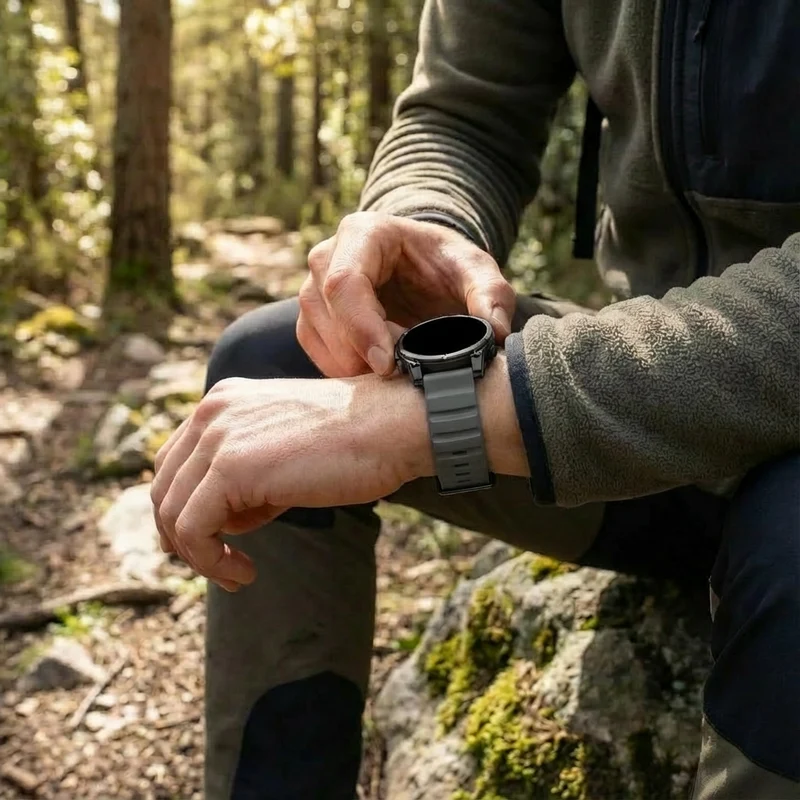 Garmin Fenix 9 - 47mm Trail Silikonarmband (Dunkelgrau)