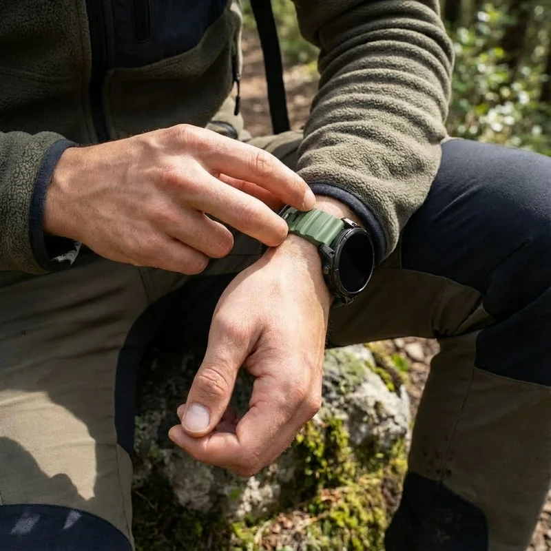 Garmin Fenix 9 Pro - 47mm Trail Silikonarmband (Dunkelgrün)