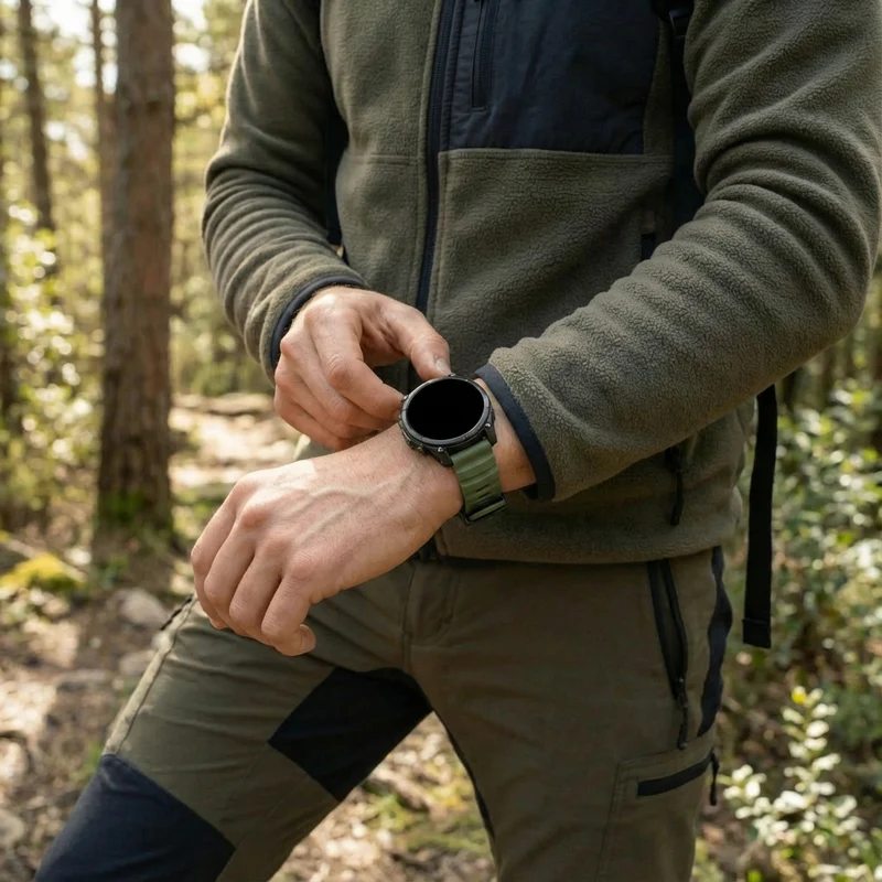 Garmin Fenix 9 Pro - 47mm Trail Silikonarmband (Dunkelgrün)