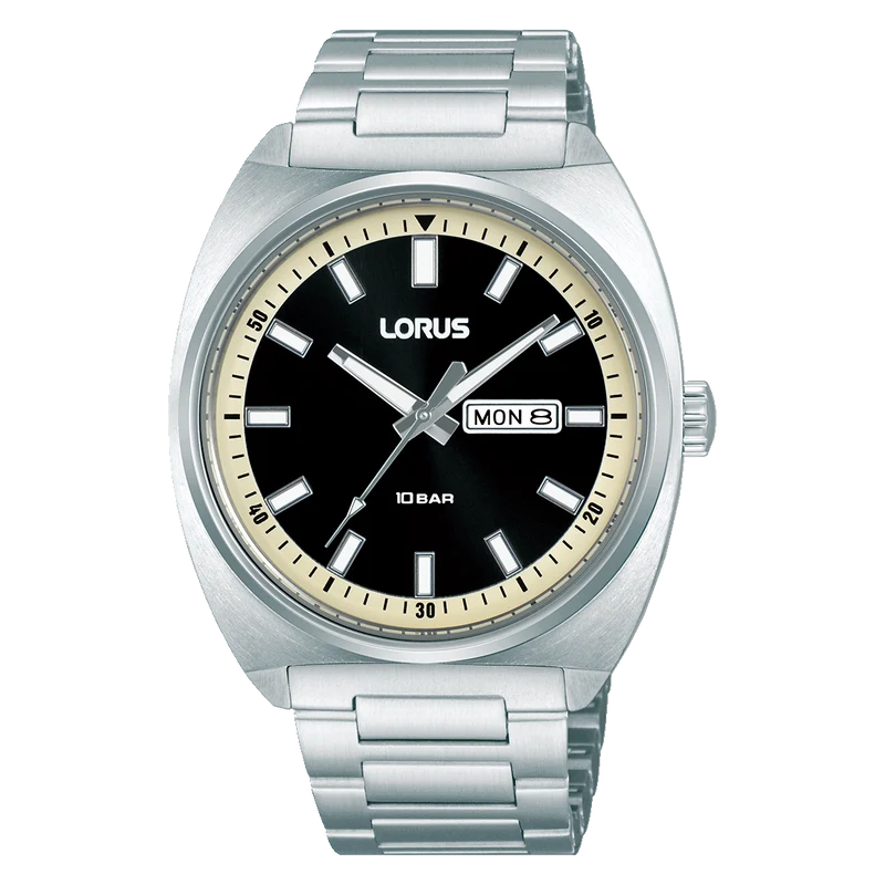 Lorus Sports RH311BX9 Herren Armbanduhr Schwarz • Mineralglas • Datum & Wochentag