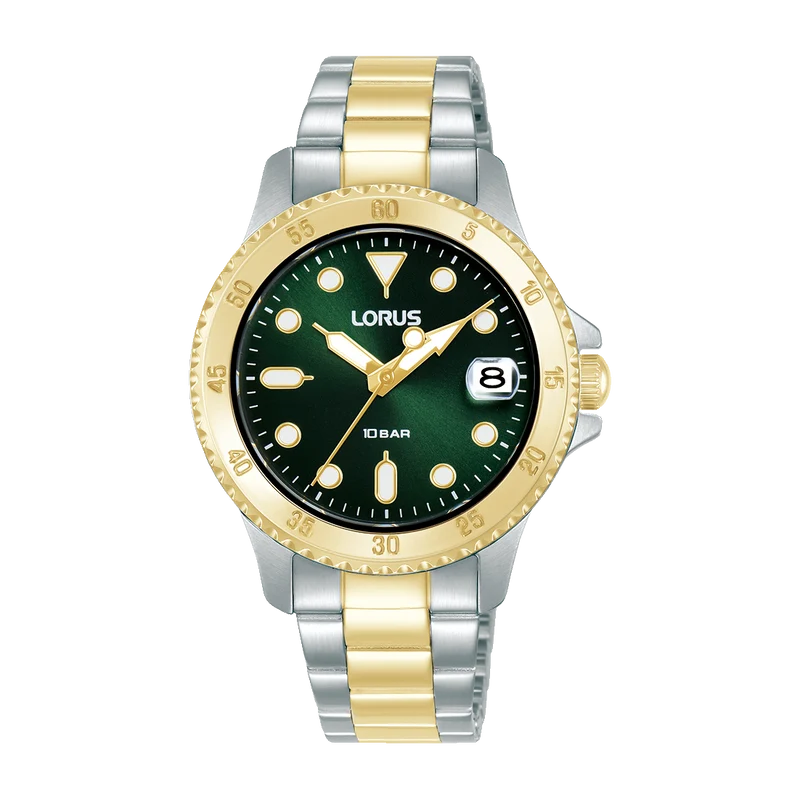 Lorus Sports RG820DX9 Damenuhr Dunkelgrün • Mineralglas • Edelstahlarmband