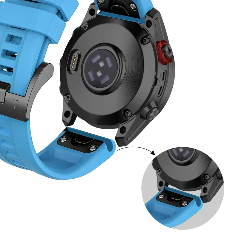 Bandz Garmin Fenix 9 Pro - 51mm Silikonarmband 'Classic' (Sky Blue)