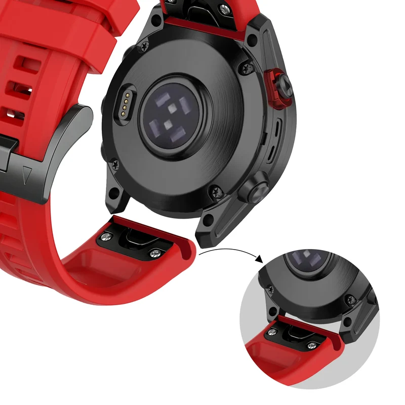 Bandz Garmin Fenix 9 Pro - 51mm Silikonarmband 'Classic' (Rot)