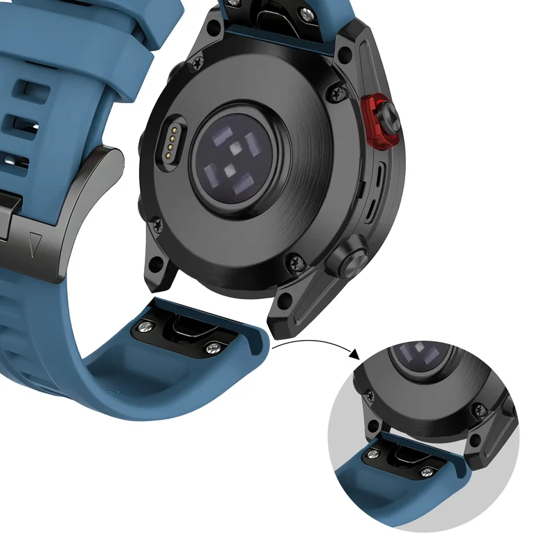 Bandz Garmin Fenix 9 - 51mm Silikonarmband 'Classic' (Steingrün)