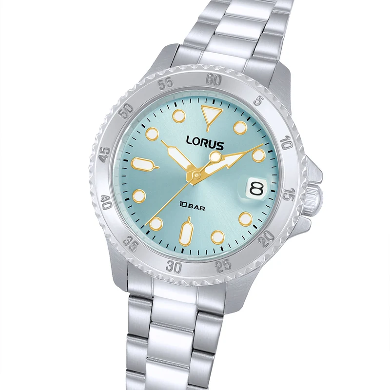 Lorus Sports RG813DX9 Damenuhr Hellblau • Mineralglas • Edelstahlarmband