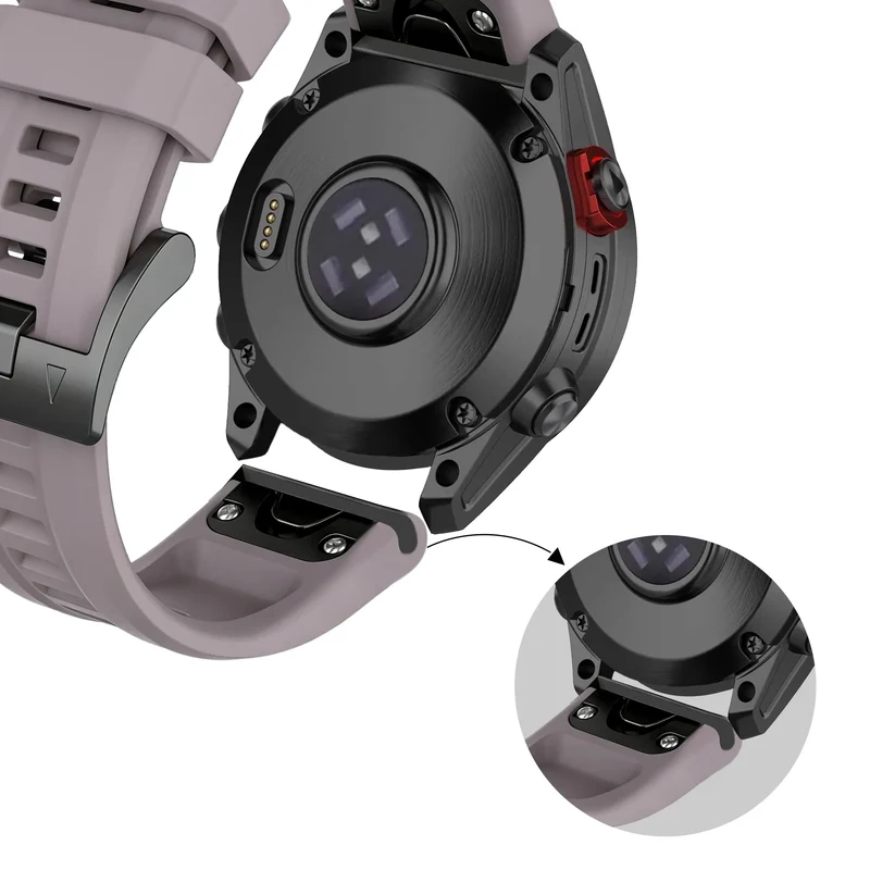 Bandz Garmin Fenix 9 - 51mm Silikonarmband 'Classic' (Lavendel Grau)