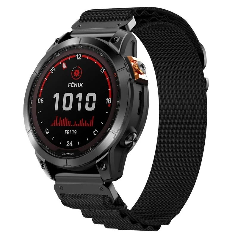 Garmin Fenix 9 - 51mm Alpine Nylon Armband (Schwarz)