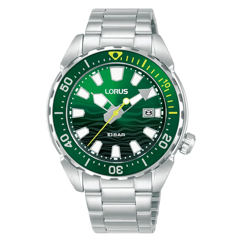 Lorus Sports RH949RX9 Herrenuhr Dunkelgrün • Mineralglas • 10 BAR wasserdicht
