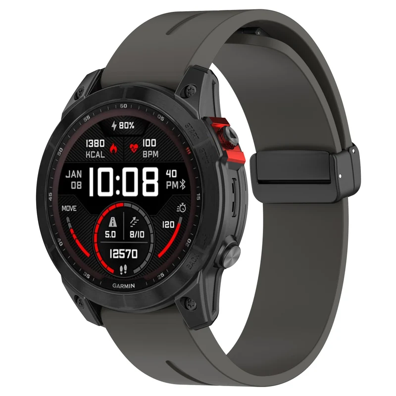Garmin Fenix 9 - 51mm D-Schnalle Silikonarmband (Dunkelgrau)