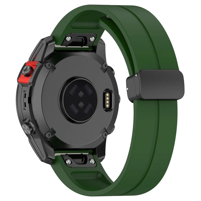 Garmin Fenix 9 Pro - 51mm D-Schnalle Silikonarmband (Armeegrün)
