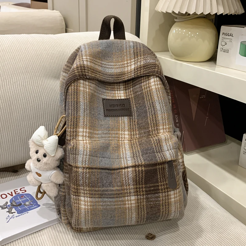 Gemütlicher Karomuster Rucksack Karnz
