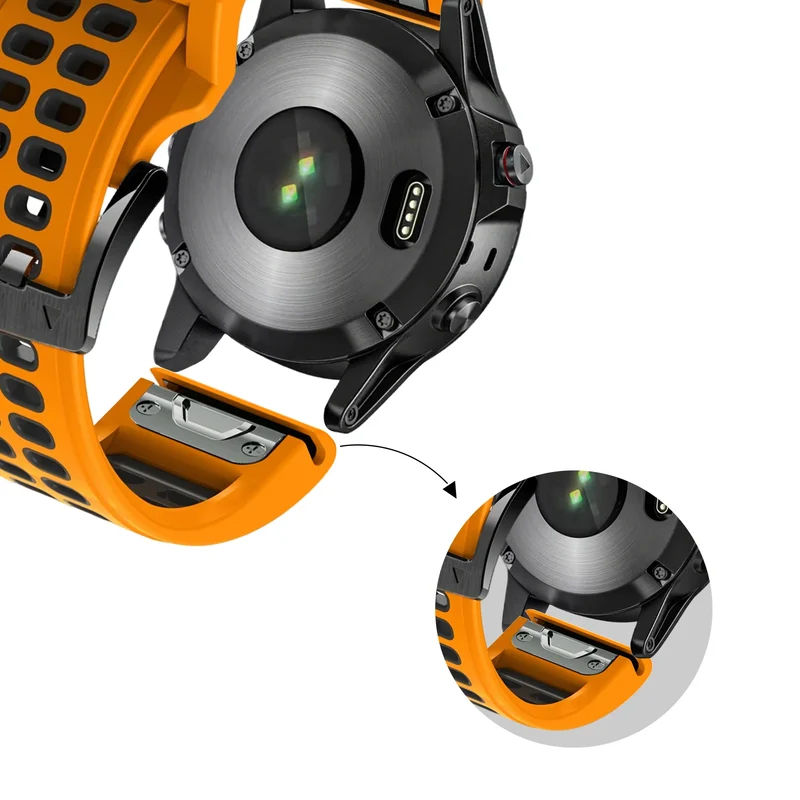 Bandz Garmin Fenix 9 Pro - 51mm Dual Sport Schnallenarmband (Orange/Schwarz)