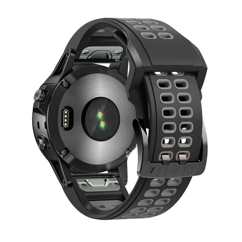 Bandz Garmin Fenix 9 Pro - 51mm Dual Sport Schnallenarmband (Schwarz/Grau)