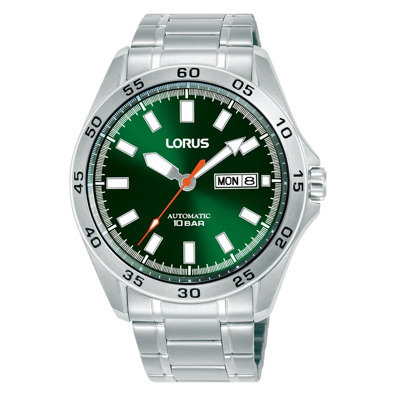 Lorus Classic RL423CX9 Herren Armbanduhr • Automatikwerk mit Datum & Tag • Dunkelgrünes Zifferblatt