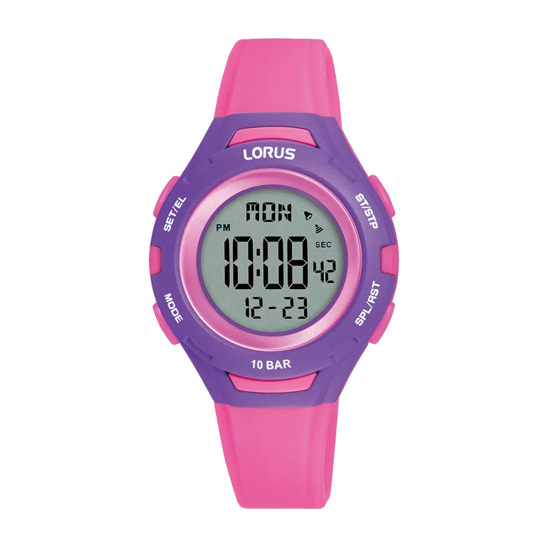Lorus R2395PX9 Kinderuhr Digital Rosa • Chronograph • 10 ATM
