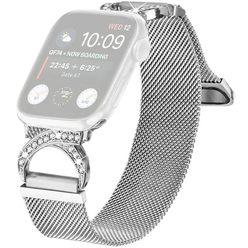 Mega Zäh Apple Smartwatch Metall Und Strass Universell Armband