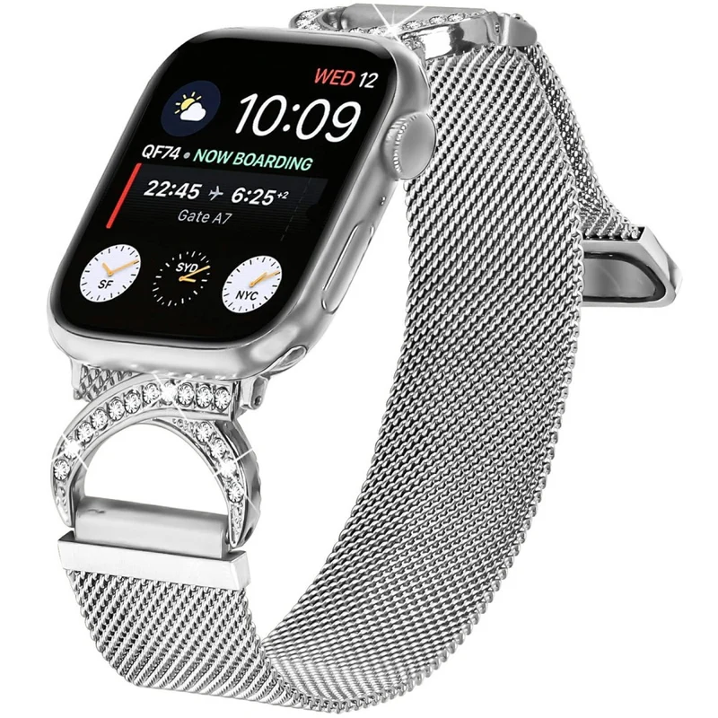 Mega Zäh Apple Smartwatch Metall Und Strass Universell Armband