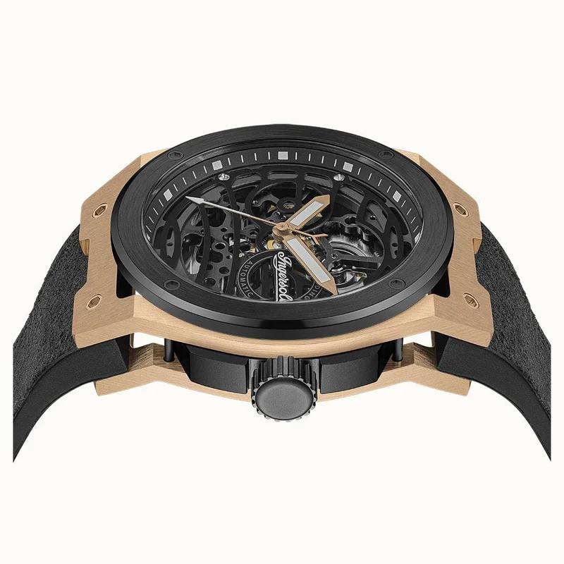 Ingersoll The Springfield I15202 Herrenuhr Schwarz • Automatikwerk • Skelett-Zifferblatt