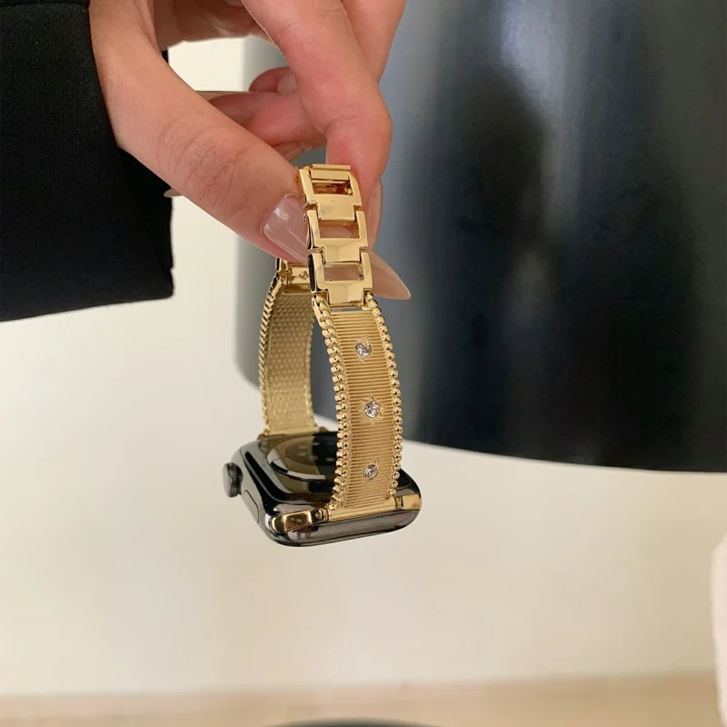 Haltbar Apple Smartwatch Metall Und Strass Universell Armband