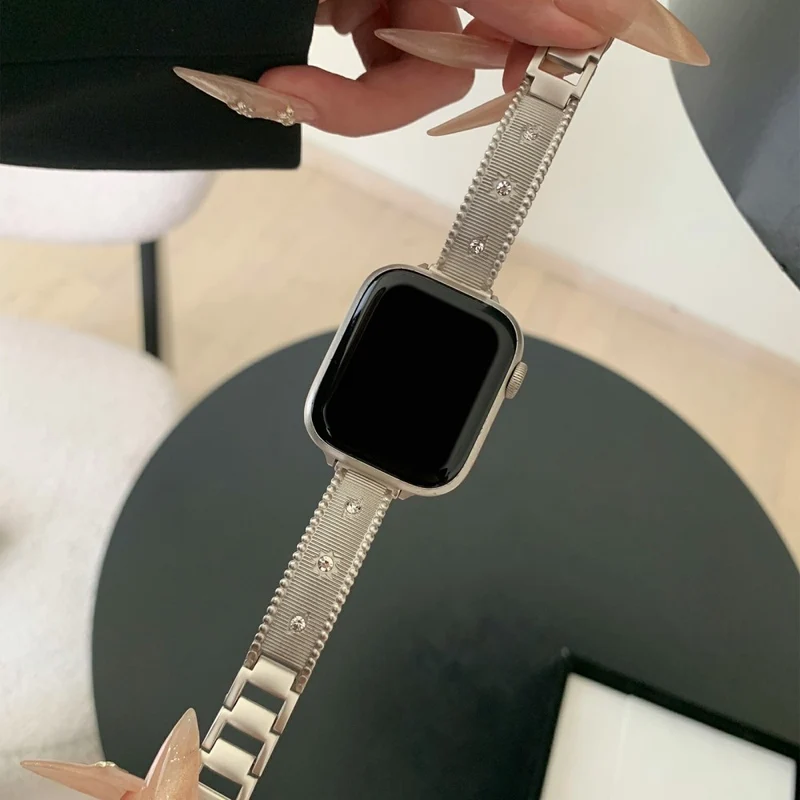 Haltbar Apple Smartwatch Metall Und Strass Universell Armband