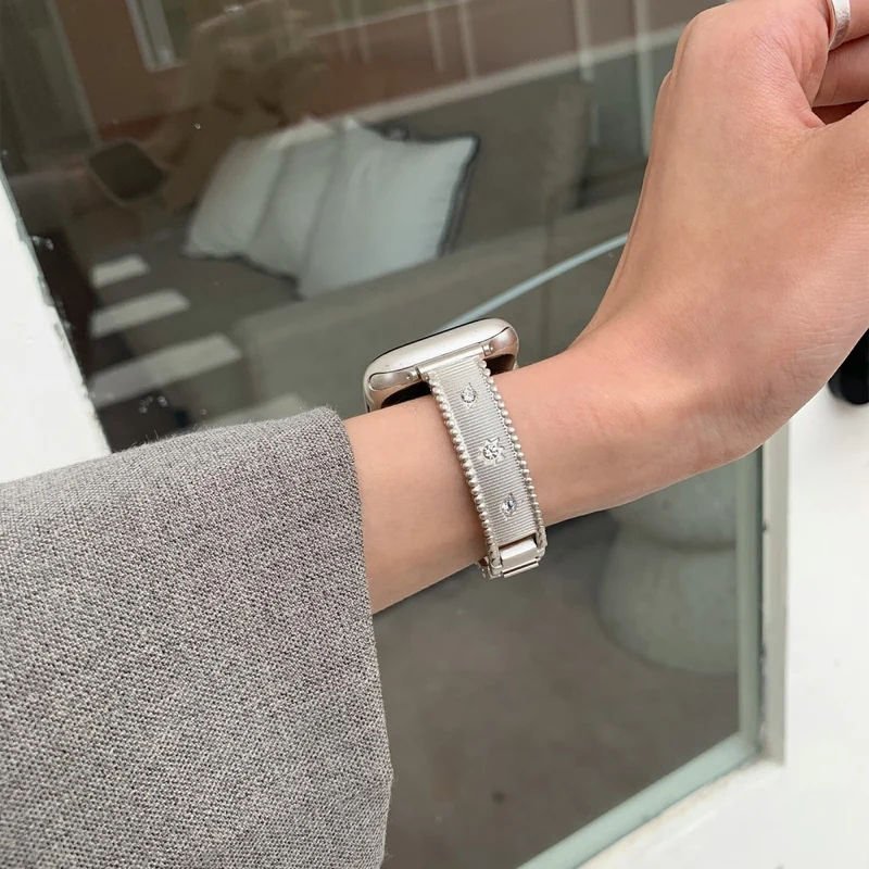 Haltbar Apple Smartwatch Metall Und Strass Universell Armband