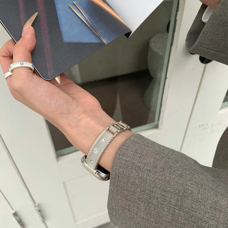 Haltbar Apple Smartwatch Metall Und Strass Universell Armband