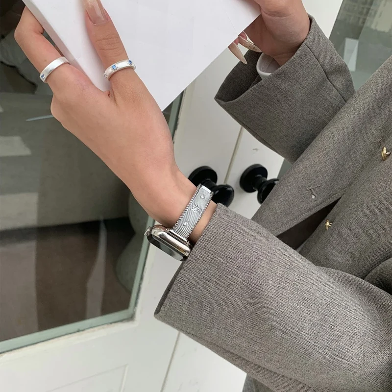 Haltbar Apple Smartwatch Metall Und Strass Universell Armband