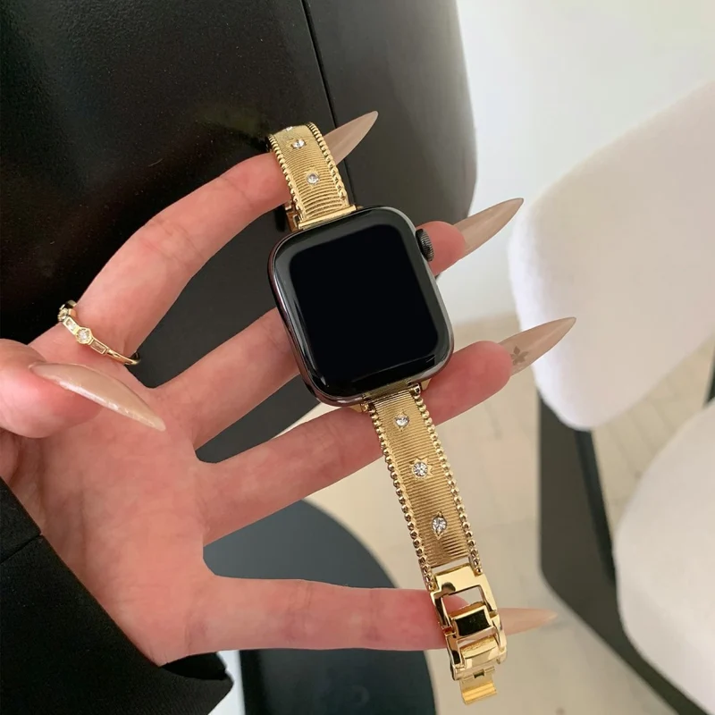 Absolut Elegant Apple Smartwatch Metall Und Strass Universell Armband