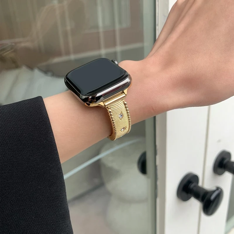 Absolut Elegant Apple Smartwatch Metall Und Strass Universell Armband