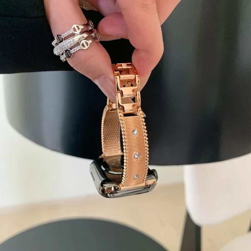 Absolut Elegant Apple Smartwatch Metall Und Strass Universell Armband