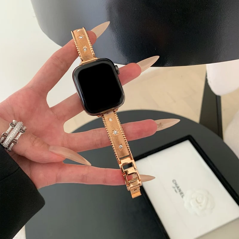 Absolut Elegant Apple Smartwatch Metall Und Strass Universell Armband