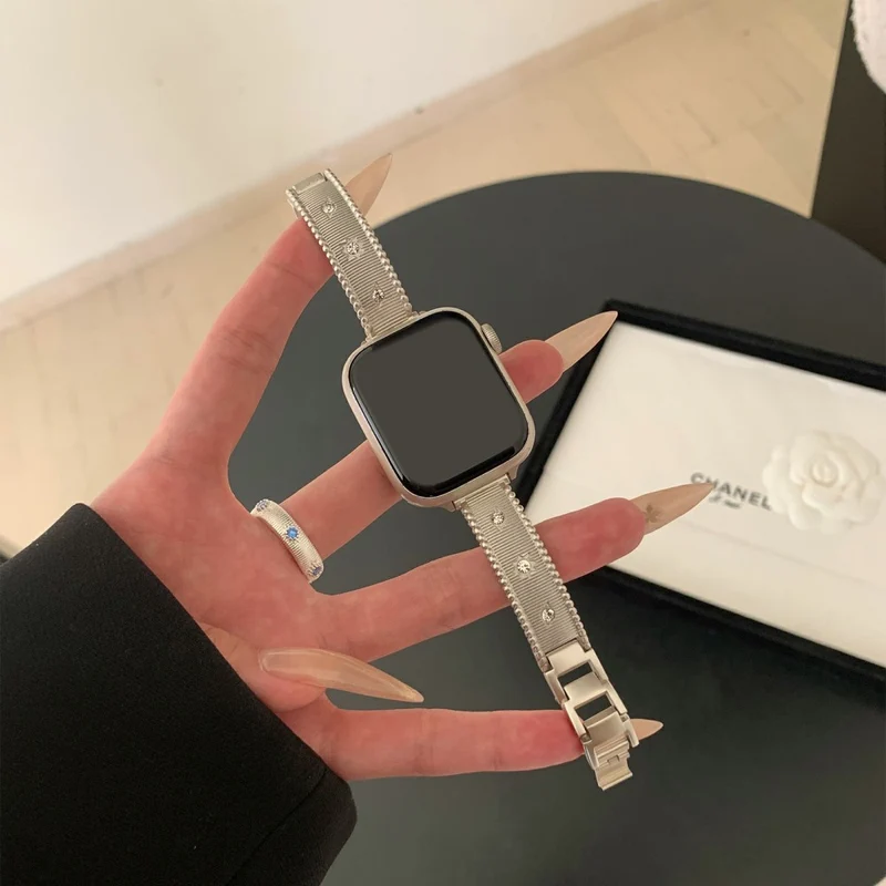 Absolut Elegant Apple Smartwatch Metall Und Strass Universell Armband