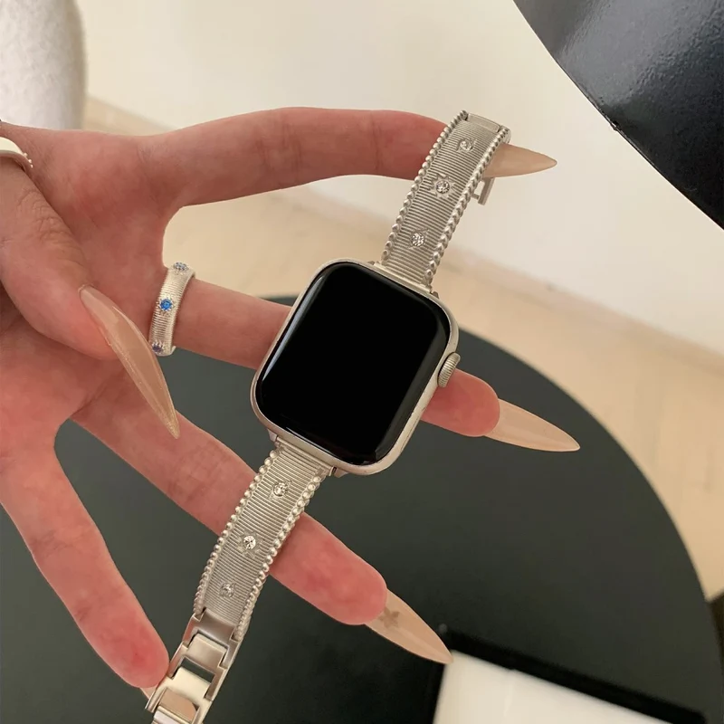 Absolut Elegant Apple Smartwatch Metall Und Strass Universell Armband