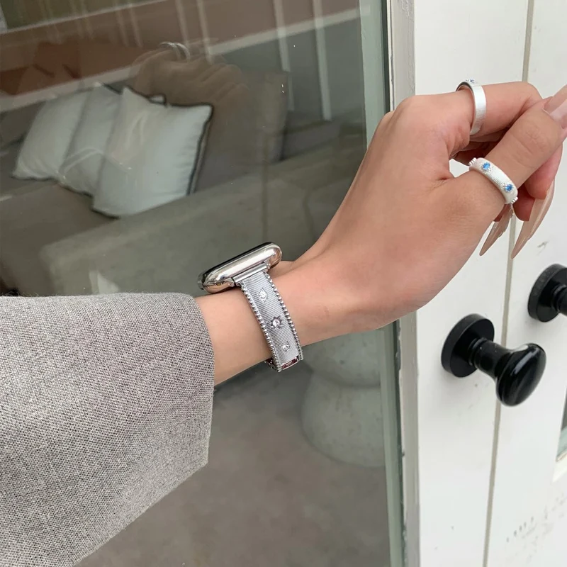 Absolut Elegant Apple Smartwatch Metall Und Strass Universell Armband